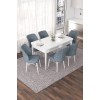 Extendable Dining Table & Chairs Set (7 Pieces) Nef - White, Grey White
Grey