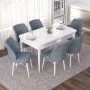 Extendable Dining Table & Chairs Set (7 Pieces) Nef - White, Grey White
Grey