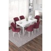 Extendable Dining Table & Chairs Set (7 Pieces) Nef - White, Burgundy White
Burgundy