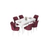 Extendable Dining Table & Chairs Set (7 Pieces) Nef - White, Burgundy White
Burgundy