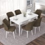 Extendable Dining Table & Chairs Set (7 Pieces) Nef - White, Brown White
Brown
