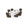Extendable Dining Table & Chairs Set (7 Pieces) Nef - White, Brown White
Brown
