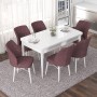 Extendable Dining Table & Chairs Set (7 Pieces) Nef - White, Dusty Rose White
Dusty Rose
