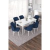 Extendable Dining Table & Chairs Set (7 Pieces) Nef - White, Navy Blue White
Navy Blue