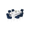 Extendable Dining Table & Chairs Set (7 Pieces) Nef - White, Navy Blue White
Navy Blue