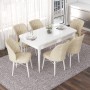 Extendable Dining Table & Chairs Set (7 Pieces) Nef - White, Cream White
Cream
