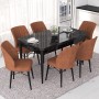 Extendable Dining Table & Chairs Set (7 Pieces) Nef - Black Marble, Tile Red Black Marble
Tile Red