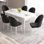 Extendable Dining Table & Chairs Set (7 Pieces) Roz - White, Black White
Black