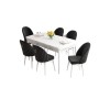 Extendable Dining Table & Chairs Set (7 Pieces) Roz - White, Black White
Black