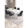 Extendable Dining Table & Chairs Set (7 Pieces) Roz - White, Anthracite White
Anthracite