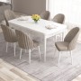 Extendable Dining Table & Chairs Set (7 Pieces) Roz - White, Cappuccino White
Cappuccino
