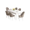 Extendable Dining Table & Chairs Set (7 Pieces) Roz - White, Cappuccino White
Cappuccino