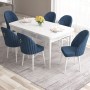 Extendable Dining Table & Chairs Set (7 Pieces) Roz - White, Navy Blue White
Navy Blue