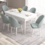 Extendable Dining Table & Chairs Set (7 Pieces) Roz - White, Sea Green White
Sea Green