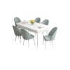Extendable Dining Table & Chairs Set (7 Pieces) Roz - White, Sea Green White
Sea Green