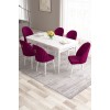 Extendable Dining Table & Chairs Set (7 Pieces) Roz - White, Damson White
Damson