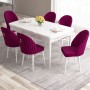 Extendable Dining Table & Chairs Set (7 Pieces) Roz - White, Damson White
Damson