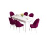 Extendable Dining Table & Chairs Set (7 Pieces) Roz - White, Damson White
Damson