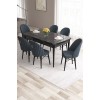 Extendable Dining Table & Chairs Set (7 Pieces) Roz - Black Marble, Anthracite Black Marble
Anthracite