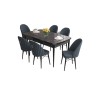 Extendable Dining Table & Chairs Set (7 Pieces) Roz - Black Marble, Anthracite Black Marble
Anthracite