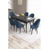 Extendable Dining Table & Chairs Set (7 Pieces) Roz - Black Marble, Navy Blue Black Marble
Navy Blue