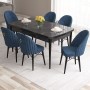 Extendable Dining Table & Chairs Set (7 Pieces) Roz - Black Marble, Navy Blue Black Marble
Navy Blue