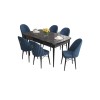 Extendable Dining Table & Chairs Set (7 Pieces) Roz - Black Marble, Navy Blue Black Marble
Navy Blue