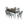Extendable Dining Table & Chairs Set (7 Pieces) Roz - Black Marble, Sea Green Black Marble
Sea Green