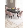 Extendable Dining Table & Chairs Set (7 Pieces) Roz - Black Marble, Pink Black Marble
Pink