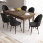 Extendable Dining Table & Chairs Set (7 Pieces) Roz - Baroque, Black Baroque
Black