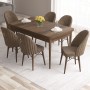 Extendable Dining Table & Chairs Set (7 Pieces) Roz - Baroque, Brown Baroque
Brown