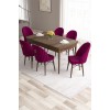 Extendable Dining Table & Chairs Set (7 Pieces) Roz - Baroque, Damson Baroque
Damson