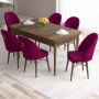Extendable Dining Table & Chairs Set (7 Pieces) Roz - Baroque, Damson Baroque
Damson