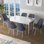 Extendable Dining Table & Chairs Set (7 Pieces) Zen - White, Fume White
Fume