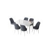 Extendable Dining Table & Chairs Set (7 Pieces) Zen - White, Fume White
Fume