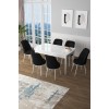 Extendable Dining Table & Chairs Set (7 Pieces) Zen - White, Black White
Black