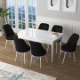 Extendable Dining Table & Chairs Set (7 Pieces) Zen - White, Black White
Black