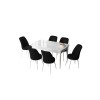 Extendable Dining Table & Chairs Set (7 Pieces) Zen - White, Black White
Black