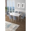 Extendable Dining Table & Chairs Set (7 Pieces) Zen - White, Grey White
Grey