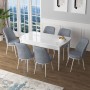 Extendable Dining Table & Chairs Set (7 Pieces) Zen - White, Grey White
Grey