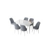 Extendable Dining Table & Chairs Set (7 Pieces) Zen - White, Grey White
Grey