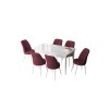 Extendable Dining Table & Chairs Set (7 Pieces) Zen - White, Burgundy White
Burgundy