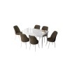 Extendable Dining Table & Chairs Set (7 Pieces) Zen - White, Brown White
Brown
