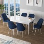 Extendable Dining Table & Chairs Set (7 Pieces) Zen - White, Navy Blue White
Navy Blue