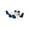 Extendable Dining Table & Chairs Set (7 Pieces) Zen - White, Navy Blue White
Navy Blue