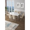Extendable Dining Table & Chairs Set (7 Pieces) Zen - White, Cream White
Cream