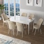 Extendable Dining Table & Chairs Set (7 Pieces) Zen - White, Cream White
Cream