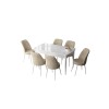 Extendable Dining Table & Chairs Set (7 Pieces) Zen - White, Cream White
Cream
