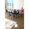 Extendable Dining Table & Chairs Set (7 Pieces) Zen - Black Marble, Fume Black Marble
Fume