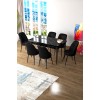 Extendable Dining Table & Chairs Set (7 Pieces) Zen - Black Marble, Black Black Marble
Black